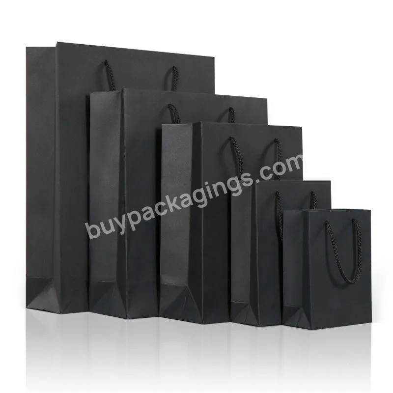 Top-ranking Product Wholesale Custom Logo Eco Friendly Black Shoes Clothing Kraft Paper Bag