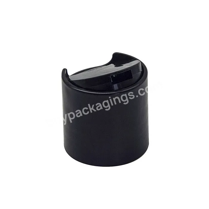 Top Sale Shiny Black Plastic Disc Top Cap 24/410