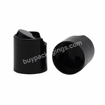 Top Sale Shiny Black Plastic Disc Top Cap 24/410