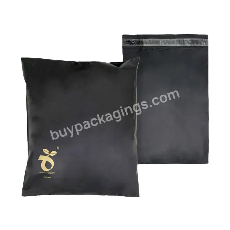 Top Selling 100% Compostable Clothing Bio Eco Poly Mailer Waterproof Postage Flyer Biodegradable Black Mailing Bag