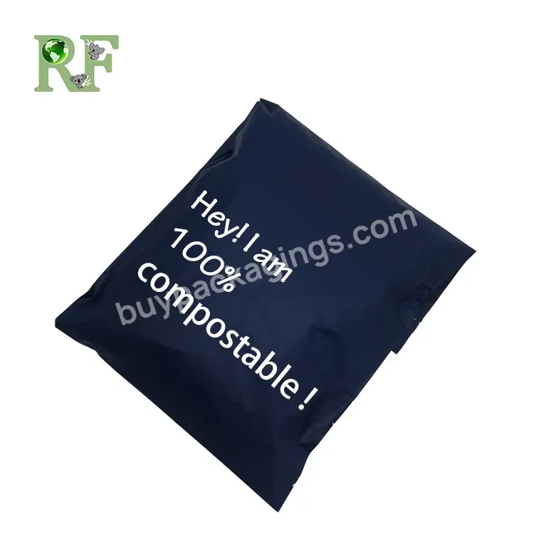 Top Selling 100% Compostable Clothing Bio Eco Poly Mailer Waterproof Postage Flyer Biodegradable Black Mailing Bag