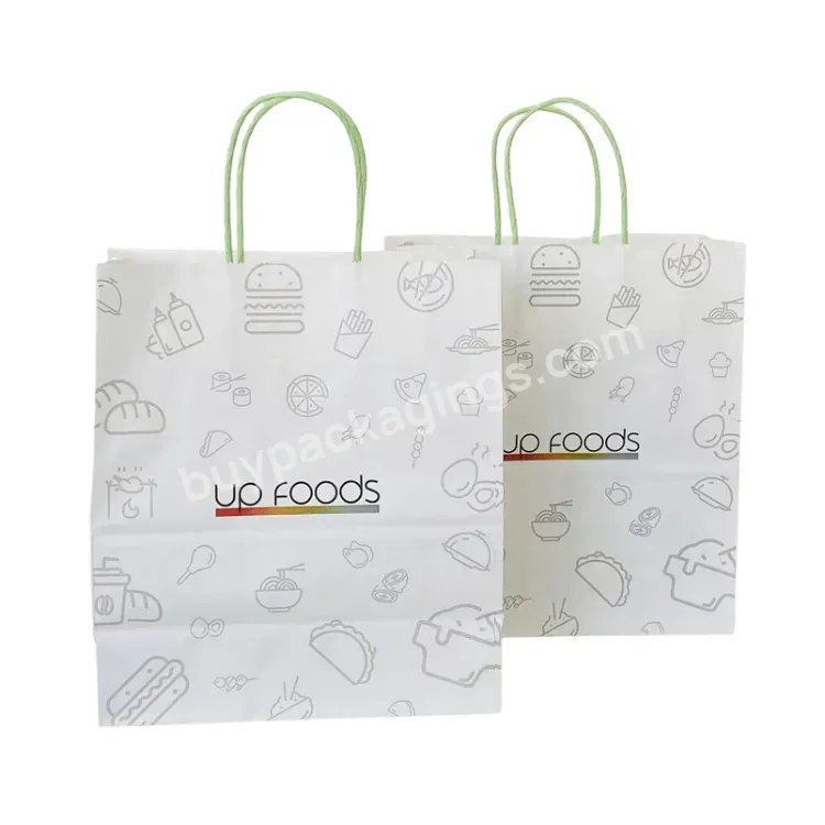 Tote Coffee Cake Bag Fashionable Customized Eco Food Cake Box Bread Bags Recyclable Colorful Whole Sale Durable Kraft Paper