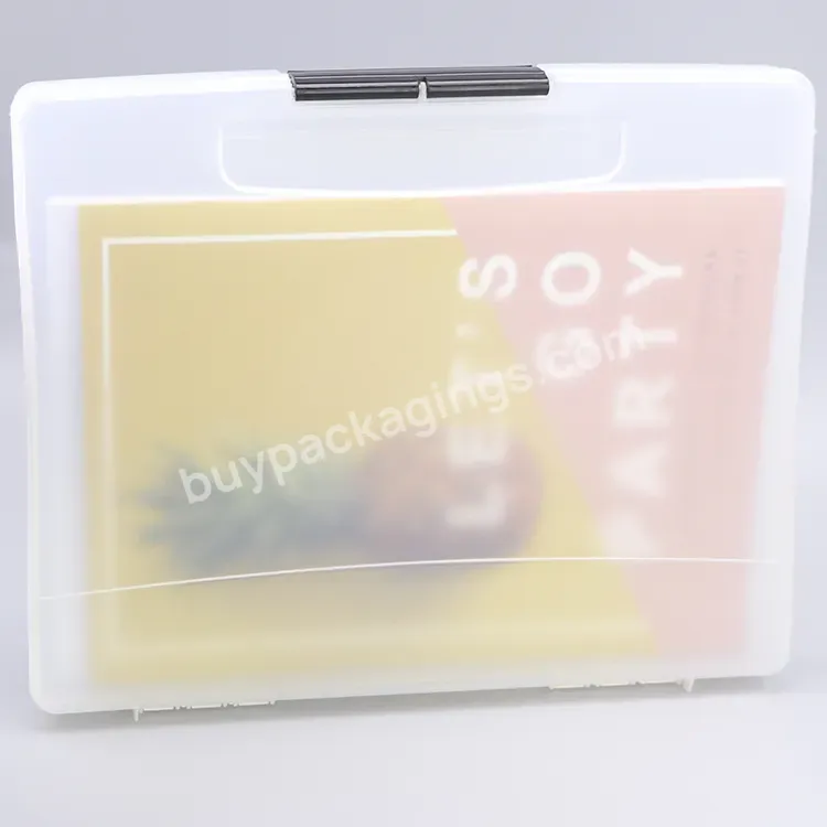 Translucent Filing Product Packaging Stationery Binder Case Large File Organizer White Big Plastic Square Storage Box