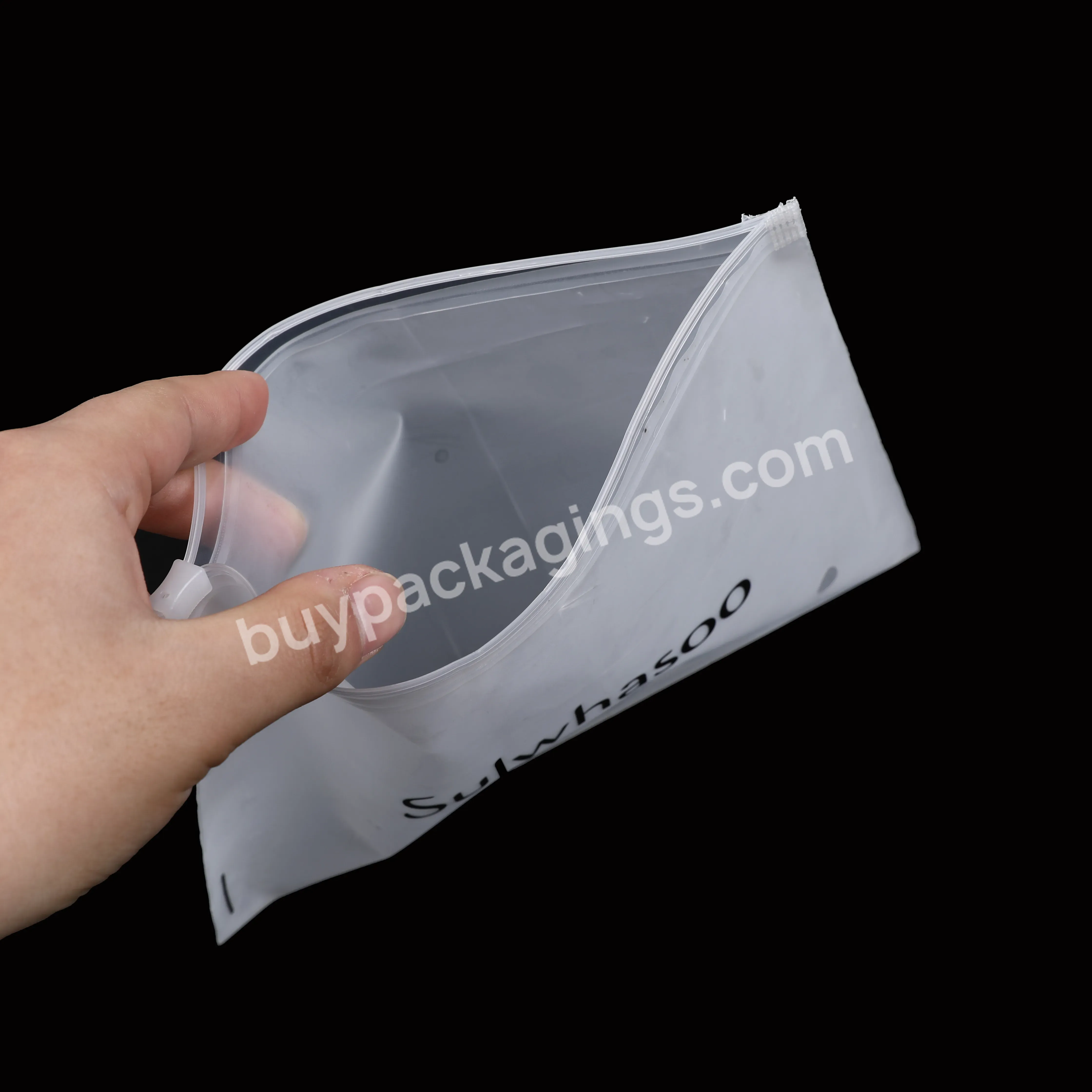 Translucent Soft Plastic Self-lock Storage Bag Used For Cosmetics White Frosted Zip Lock Pe Packaging Bag With Printing Logo