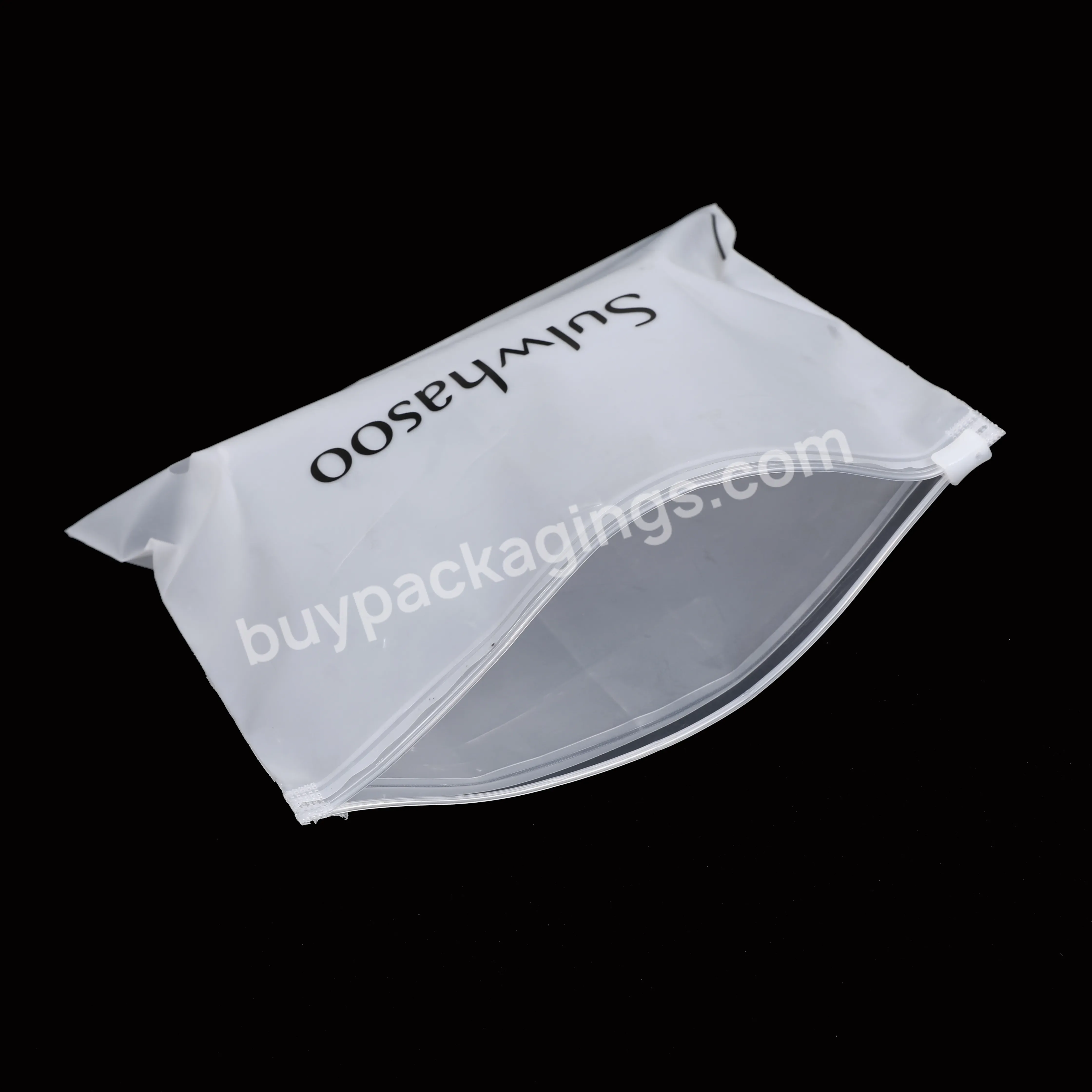 Translucent Soft Plastic Self-lock Storage Bag Used For Cosmetics White Frosted Zip Lock Pe Packaging Bag With Printing Logo