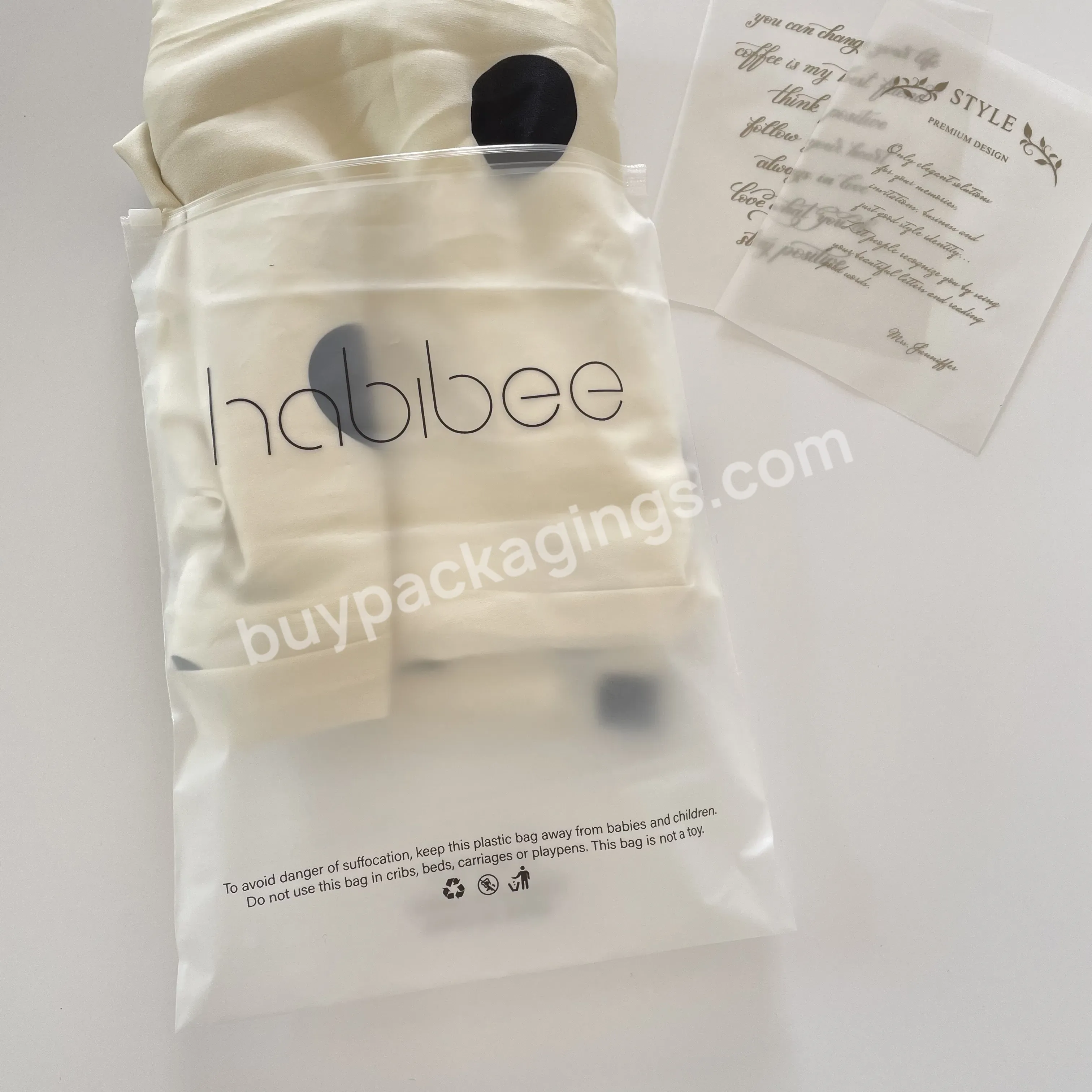 Transparency Ziplock Bags For Clothes Packaging Customize Bundles Packaging Bag Biodegradable Zipper Bag With Own Design
