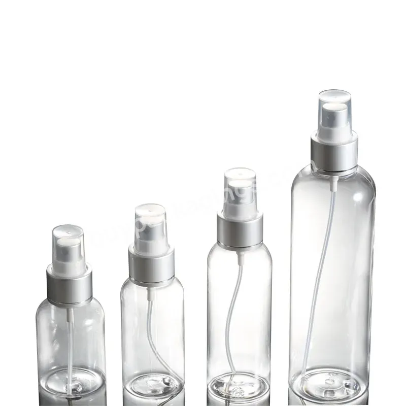 Transparent 50ml Mist Spray Pet Bottle 75ml 100ml 250ml Cosmetic Aluminum Spray