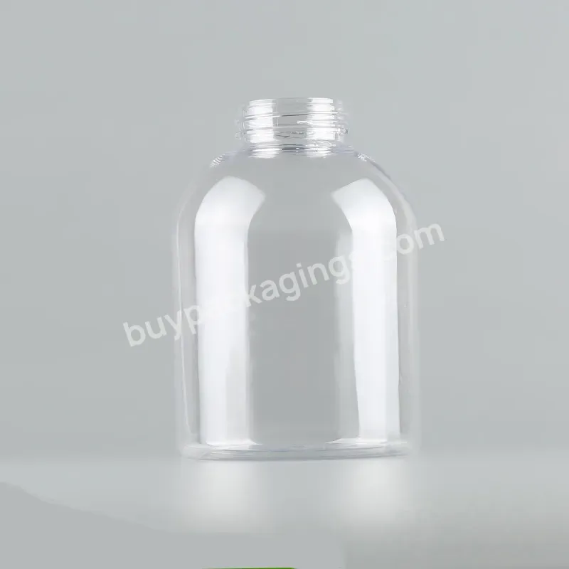 Transparent Amber 300ml Boston Round Pet Bottle Hand Sanitizer Packaging Shampoo Lotion Pump Bottle