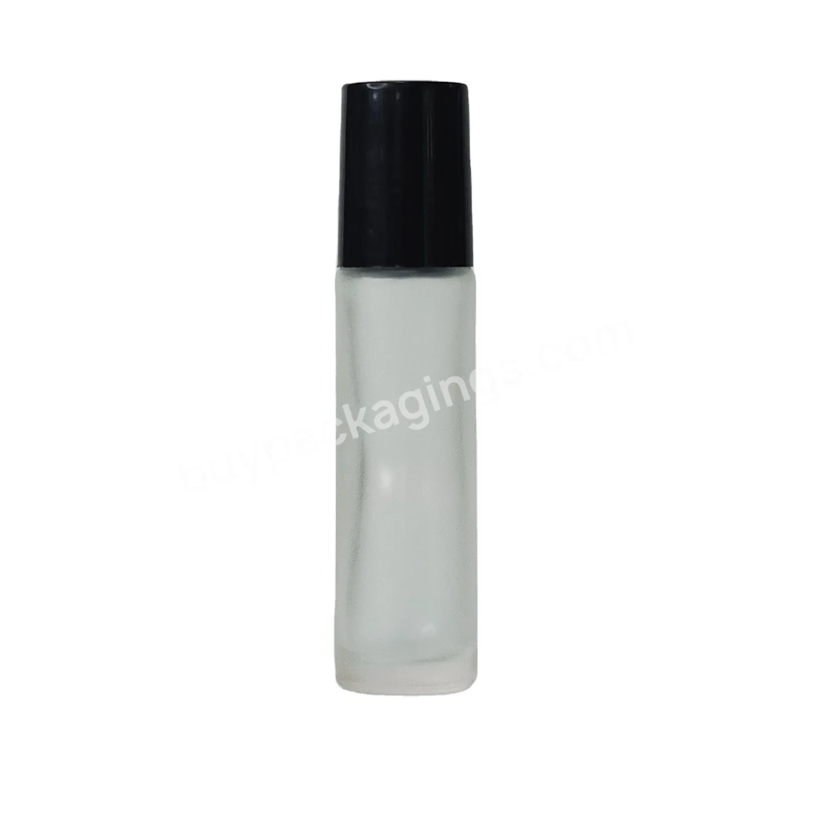 Transparent Black Plastic Cover Empty Glass Roll On Bottles Perfume Essential Oil Nourishing Lip Treatment