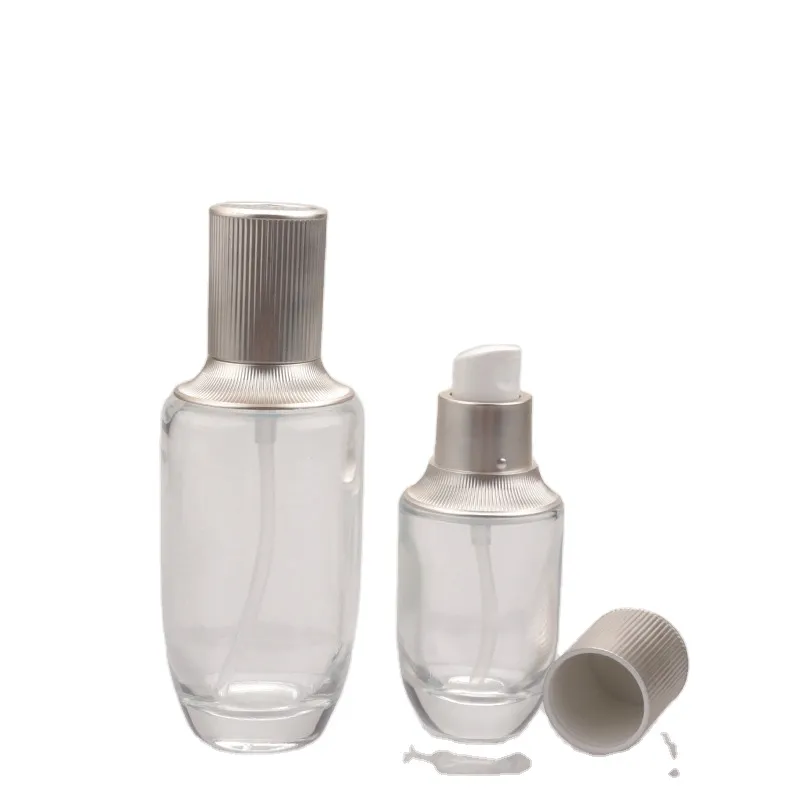 Transparent Body Wholesale  120ml  100ml For Emulsion Lotion Liquid Cosmetic Usage 50g Cream Glass Jar