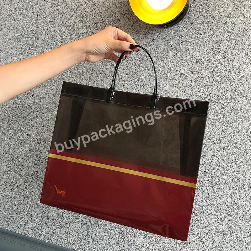 Transparent Clothing Store Portable Plastic Gift Packaging Bag Pvc Gift Bag Good-looking And Convenient To Carry Bag