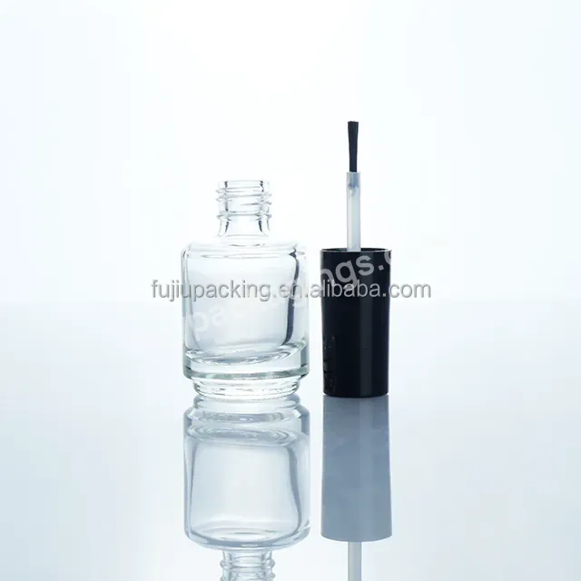 Transparent Eco Friendly Empty Uv Gel Nail Polish Glass Remover Clear Bottle Luxury With Brush