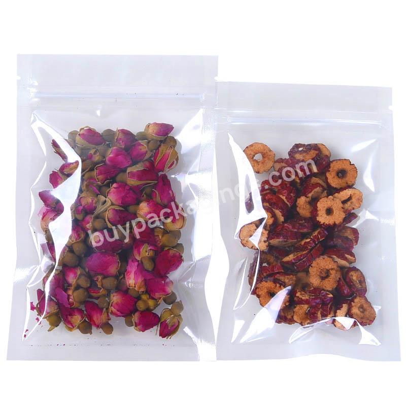 Transparent Food Grade Tea Package Pouch Custom Plastic Zipper Bag Dried Fruit Packaging Bag