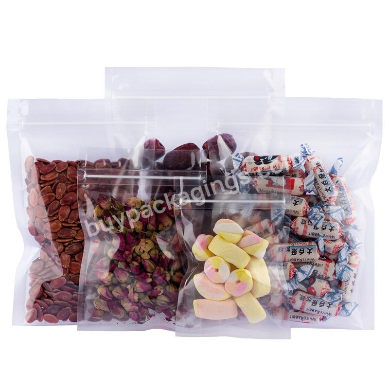 Transparent Food Grade Tea Package Pouch Custom Plastic Zipper Bag Dried Fruit Packaging Bag