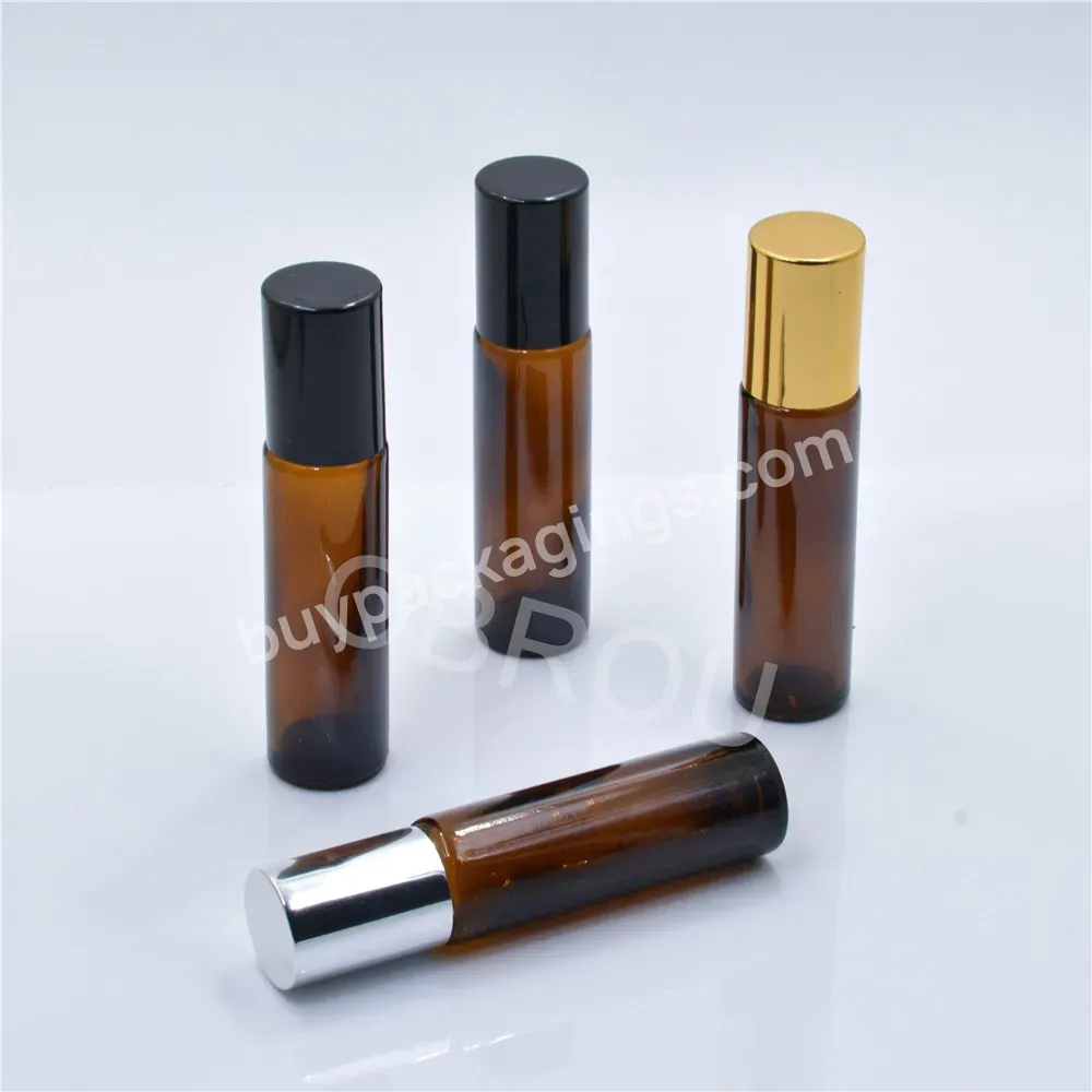 Transparent Glass 10ml Perfume Roller Ball Bottle Empty Roll On Oil Bottles With Silver Cap