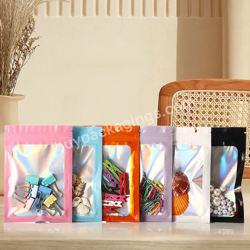 Transparent Holographic Vacuum Packaging Bags For Food Packaging Can Bag With Clear Front For Mobile Phone Case