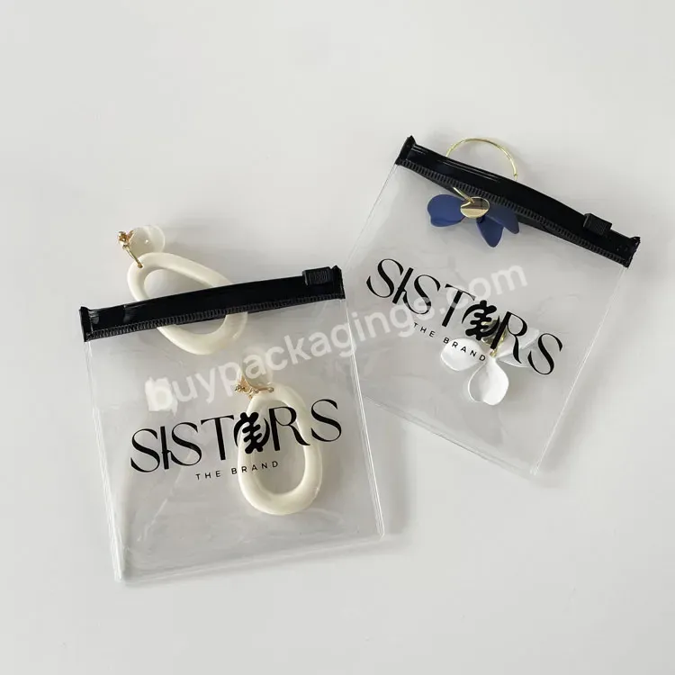 Transparent Jewelry Bags Zipper Plastic Bags For Charms Clear Plastic Earring Necklace Packaging Bag