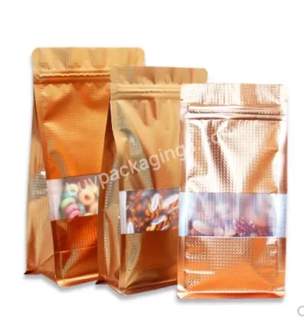 Transparent Kraft Paper Custom Opp Side Gusset Zipper Cellophane Pet Dog Food Nut Coffee Bags Pouch Flat Bottom Soft