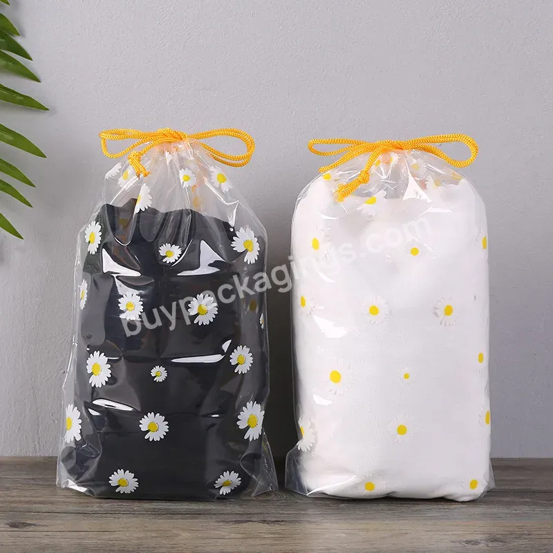 Transparent Packaging Clothing Storage Drawstring Bag Size Customized Printing