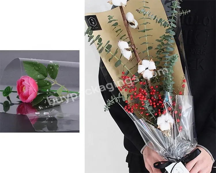 Transparent Paper Roll Custom Flower Wrapping Plastic Gift Wrapping Paper Roll Flower Translucent Wrapping Paper