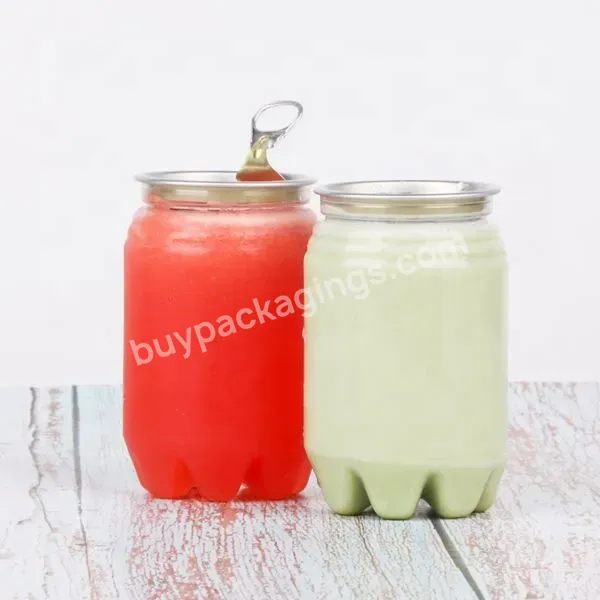 Transparent Pet Plastic Soda Can 250ml With Aluminium Easy Open Lid For Beverage