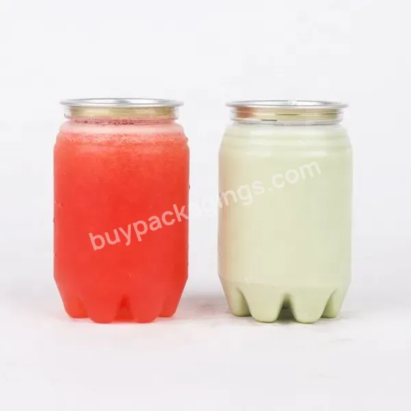 Transparent Pet Plastic Soda Can 250ml With Aluminium Easy Open Lid For Beverage