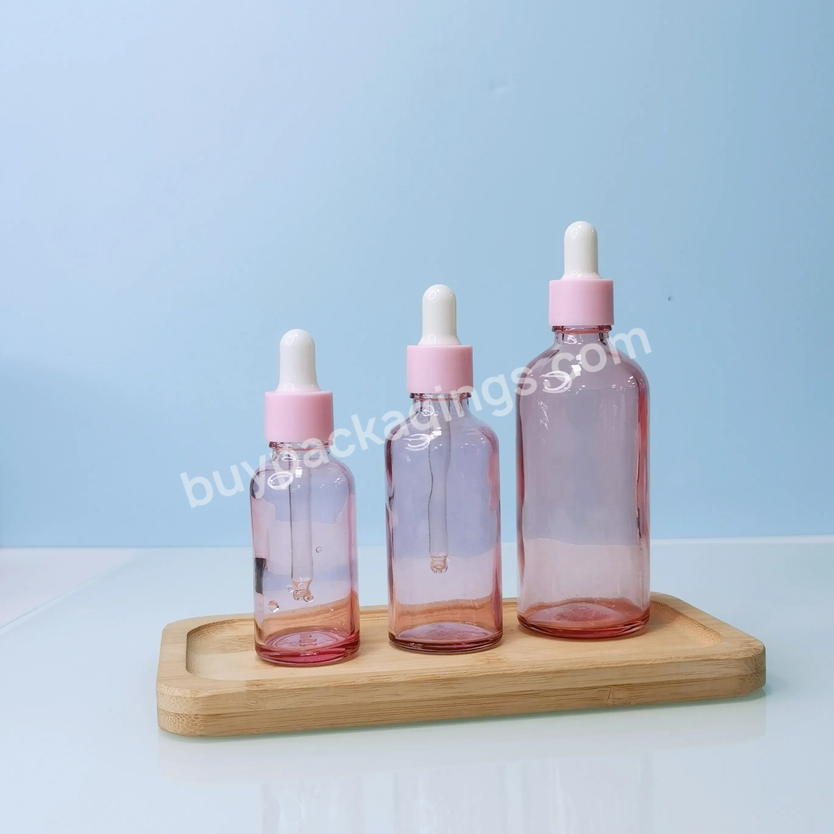 Transparent Pink Measure Dropper Pipette 5ml 10ml 15ml 20ml 30ml 50ml 100ml Glass Essential Oil Bottle