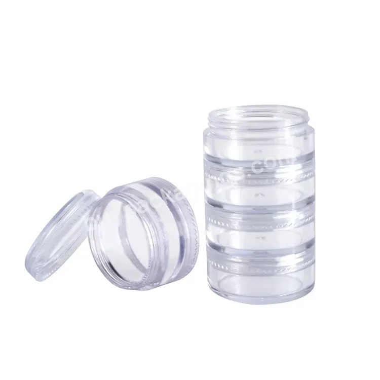 Transparent Plastic Cosmetic Storage Containers Color Makeup Stackable Small Jar 5 Layers Manufacturer/wholesale