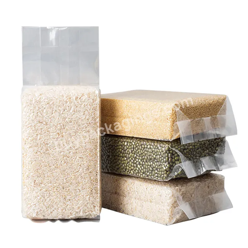 Transparent Plastic Heat Sealed Rice Brick Bags For Food Packaging Vacuum Bags For Soybeans And Rice