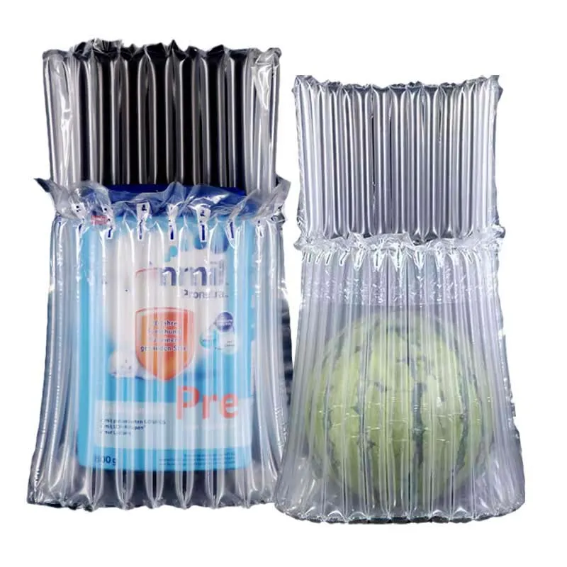 Transparent Plastic Packing Fruit Milk Powder Bubble Inflatable Post Air Column Bags For Protective Shipping Wine Bottles