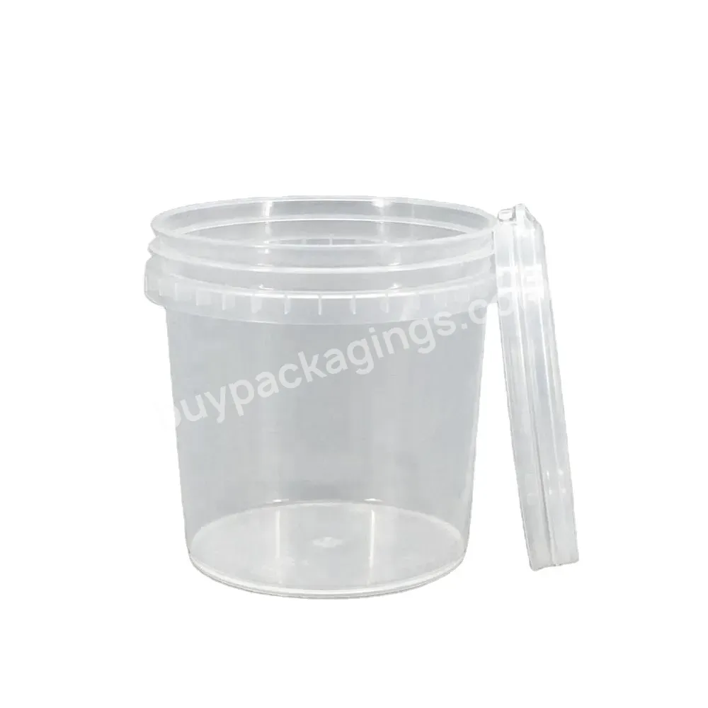 Transparent Plastic Pail Ice Bucket 1l Clear Plastic Bucket - Buy 1 Liter Clear Plastic Buckets,1000ml Food Bucket,Transparent Plastic Bucket With Lid.