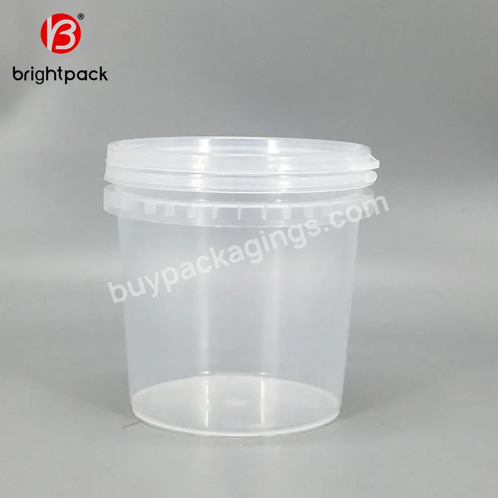 Transparent Plastic Pail Ice Bucket 1l Clear Plastic Bucket - Buy 1 Liter Clear Plastic Buckets,1000ml Food Bucket,Transparent Plastic Bucket With Lid.