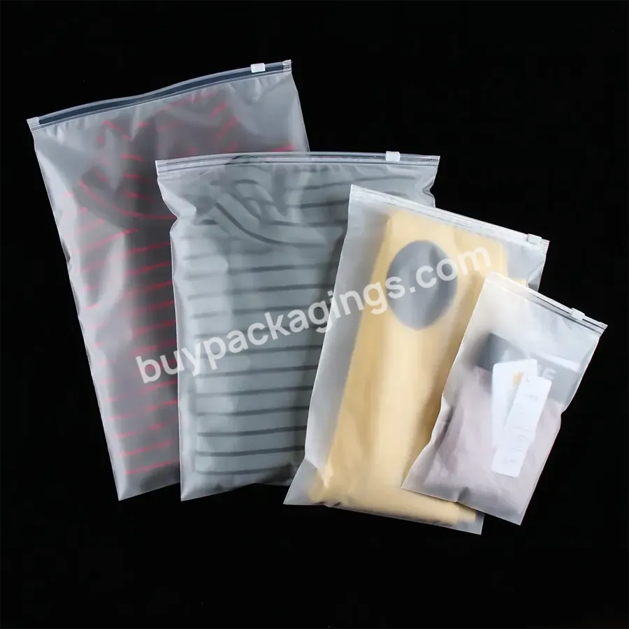 Transparent Printed Ziplock Bags For Clothes Tshirt Reusable Pe Eva Frosted Zipper Plastic Poly Packaging Bags For T-shirt