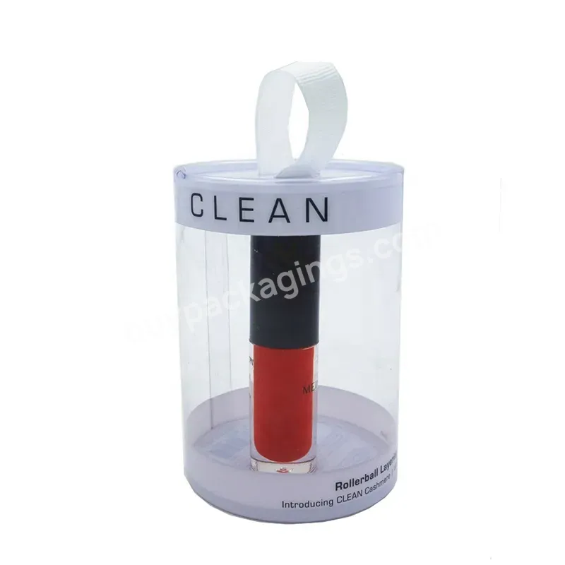 Transparent Pvc Pet Rpet Pp Plastic Round Tube Cylinder Packaging Box With Metal Lid