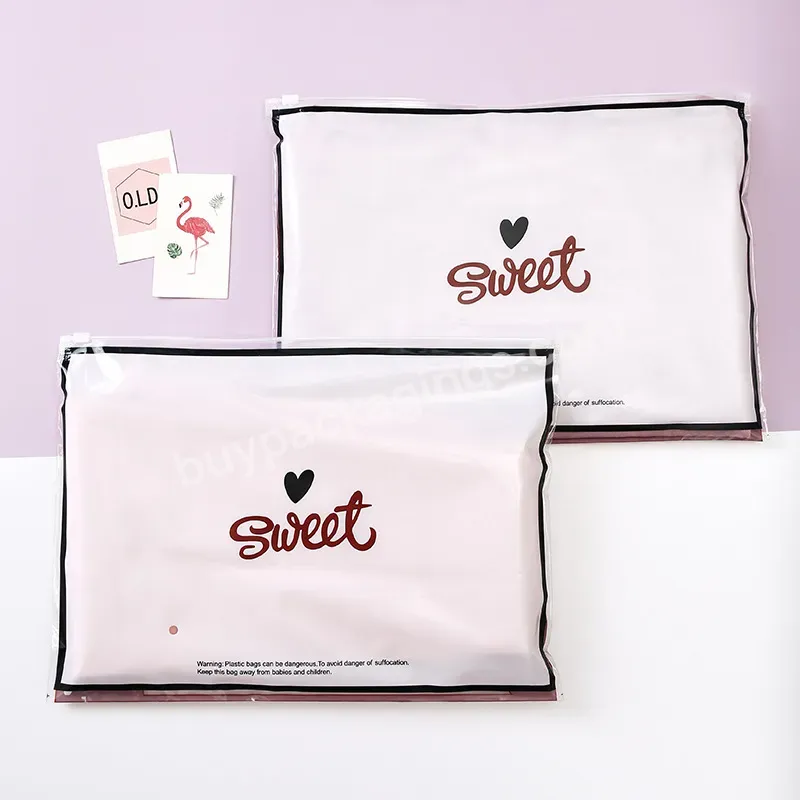 Transparent Recycled Dusty Prevention Zip Lock Bag Plastic Underwear Packaging Bags With Logos