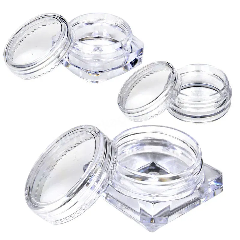 Transparent Small Square Bottle 3g Cosmetic Empty Jar Pot Eyeshadow Lip Balm Face Cream Sample Container Manufacturer/wholesale