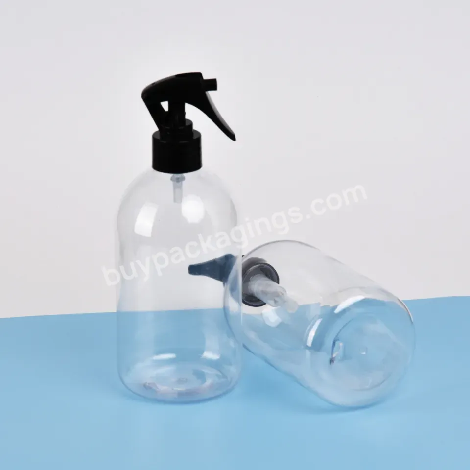 Transparent Trigger Spray Plastic Bottle Cleanser High Quality Pet Empty Round Shape Lotion Pump Sprayer Bottle