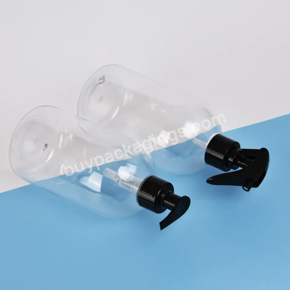 Transparent Trigger Spray Plastic Bottle Cleanser High Quality Pet Empty Round Shape Lotion Pump Sprayer Bottle