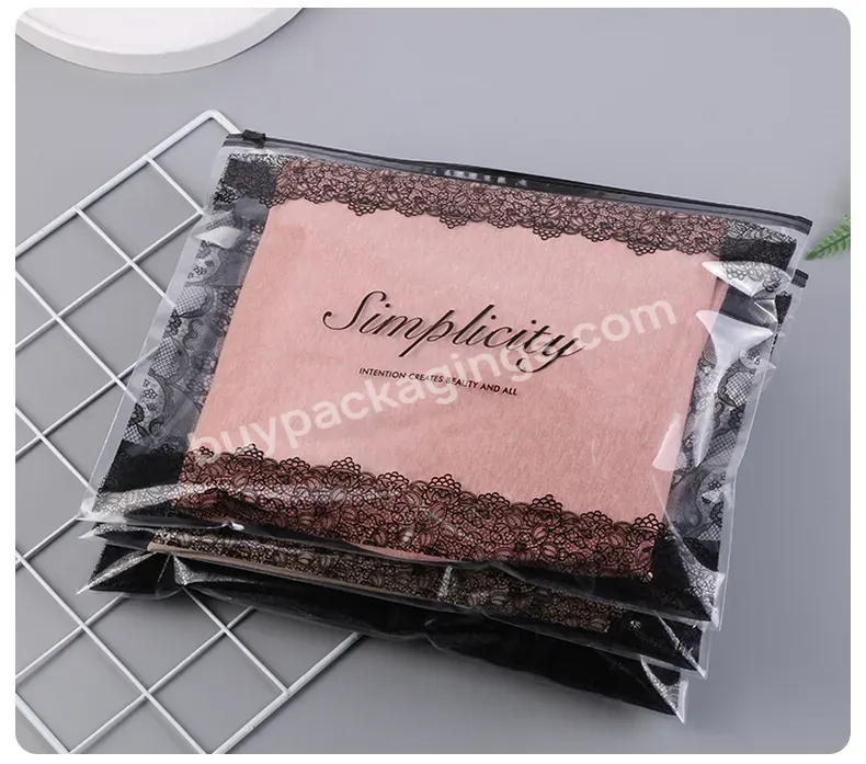 Travel Transparent Customised Printing Resealable Clean Zip Lock Plastic Bag For Clothes Packaging