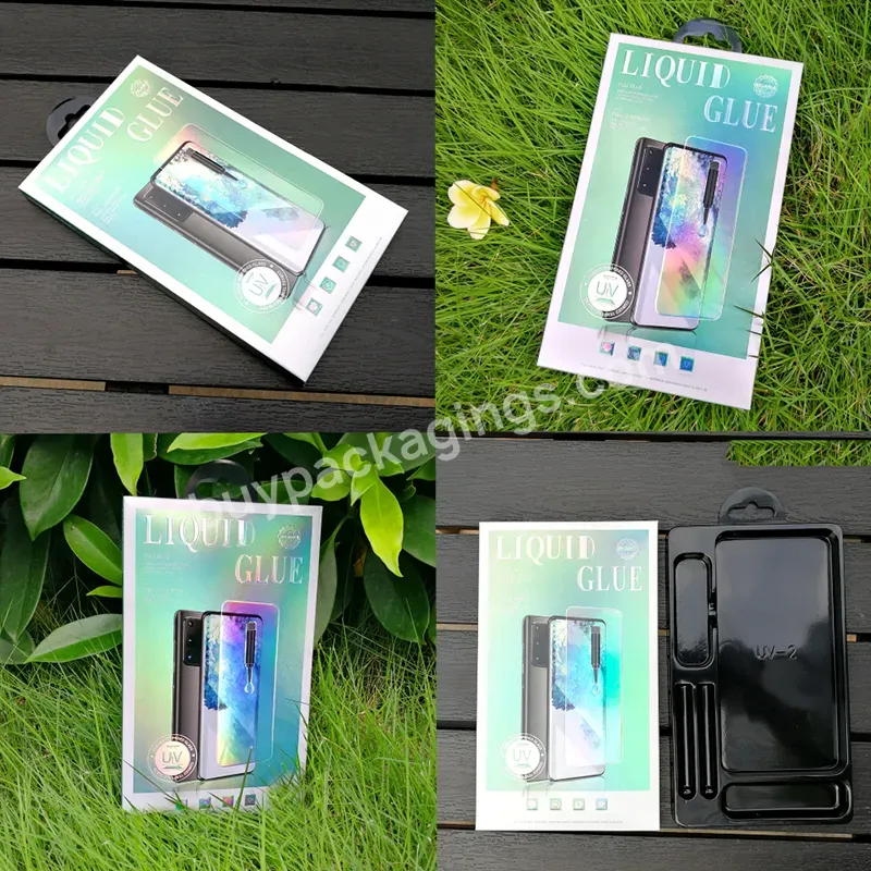 Trending Product Custom Oem Mobile Phone Toughened Film Box Paper Box Packaging With Hanger Screen Protector Packaging