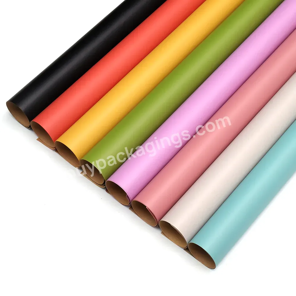 Two Tone Color Printed Kraft Paper Flower Wrapping Paper Sheet Roll For Florist Wrapper