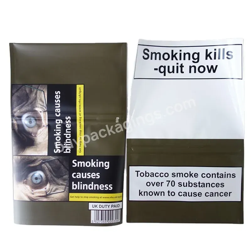 Uk Leaf 50g 30g 25g Hand Rolling Tobacco Pouch Amber Tobacco Pouch Smoking Packing Bag