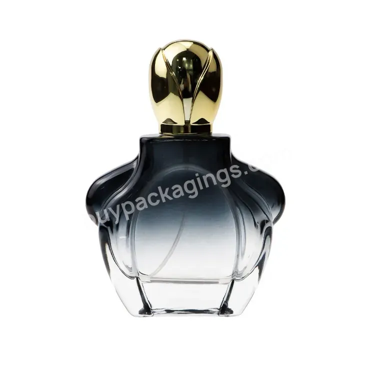 Unique Perfume Glass Bottle Printed Gradient 100 Ml Empty Perfume Bottles For Sale