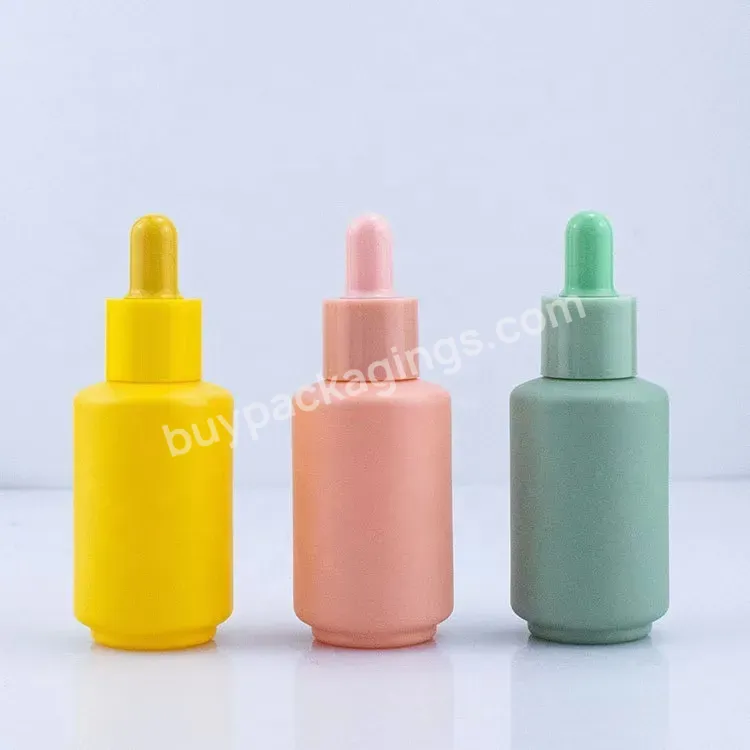 Unique Shape 30ml Colorful Lavender Essential Oil Glass Dropper Bottles Cosmetic Packaging Bottle With Packaging Box