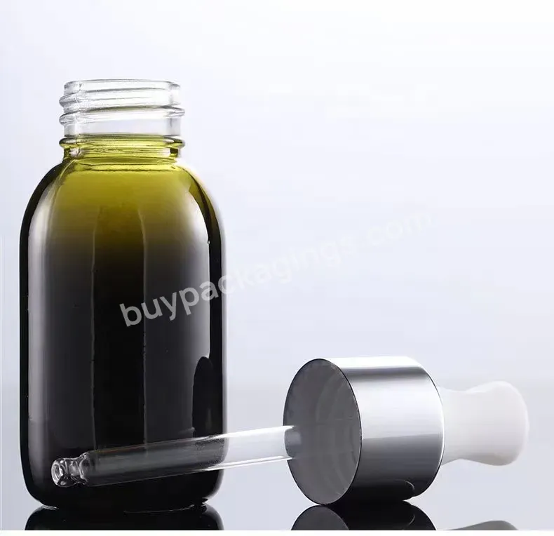 Unique Shape 30ml Serum Oil Glass Dropper Bottle For Cosmetic Packaging