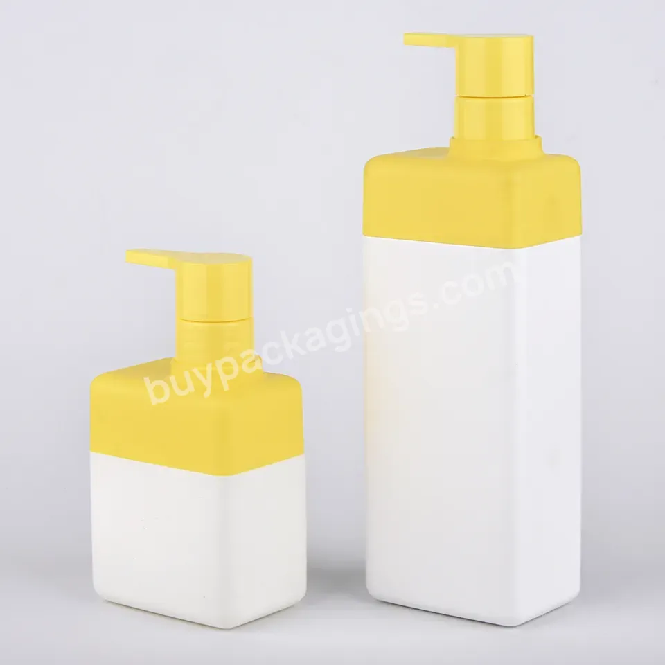 Unique Square Hdpe Lotion Pump Bottle Body Cream Skin Care Conditioner Packaging Plastic Lotion Pump Bottle