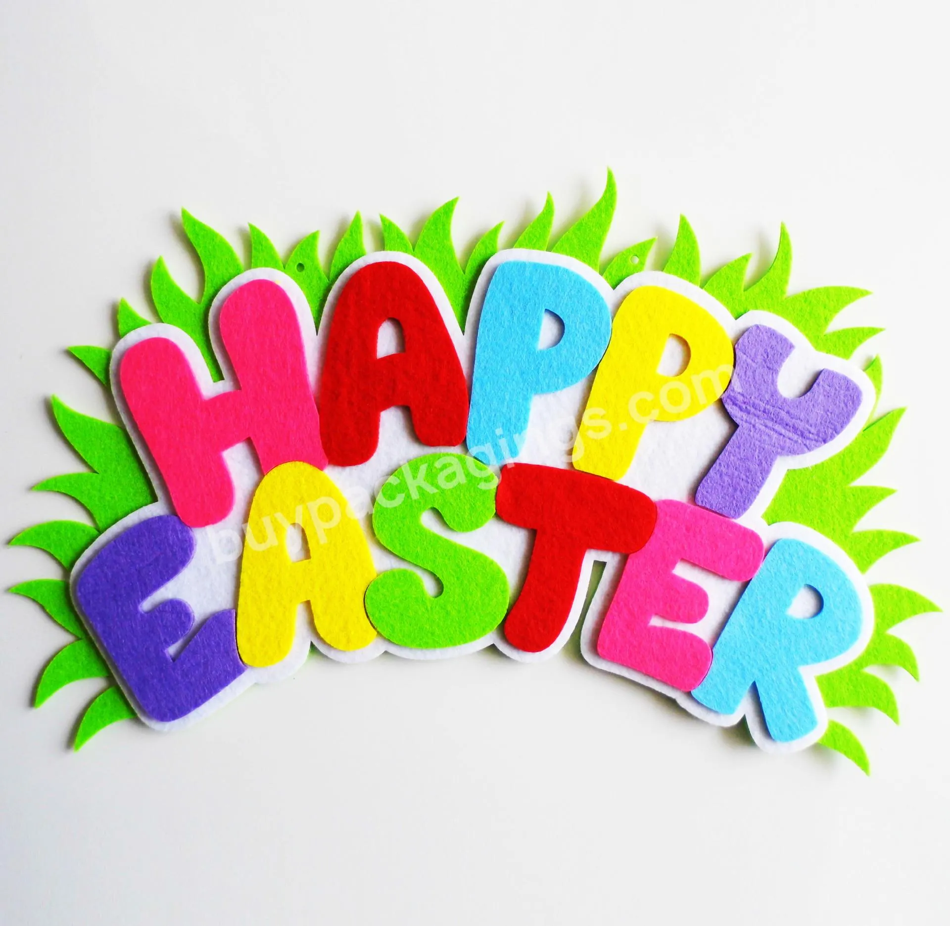 Upin 2mm safe Custom bright color eco friendly felt happy easter banner