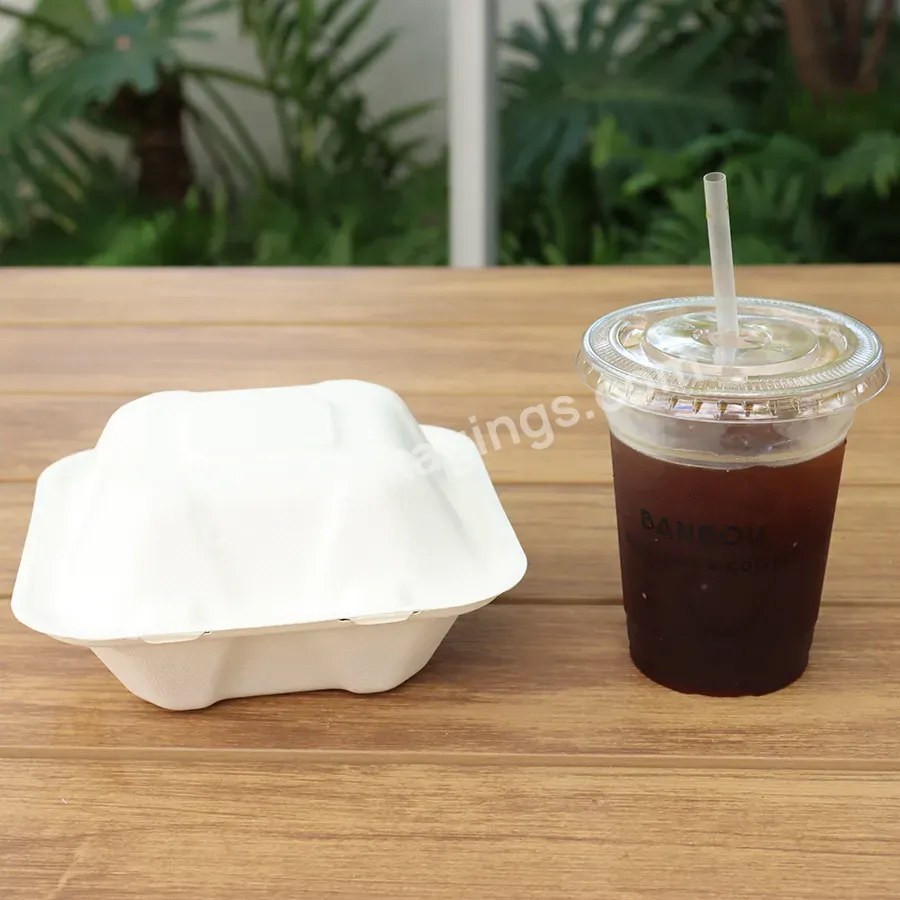 Uth America Certificated Biodegradable Sugarcane Bagasse Food Packaging Box Bento Packaging Food & Beverage Packaging Stamping