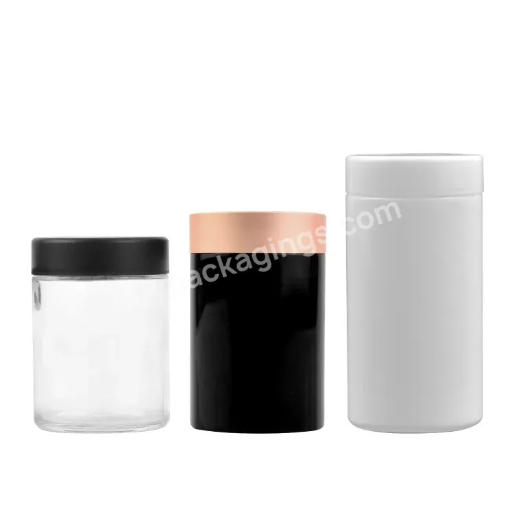 Uv Protected Black Flower Glass Jar With Child Resistant Rose Golden Lid Food Cosmetics