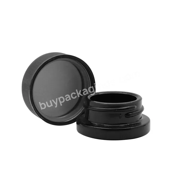 Uv Protected Black Glass Jar With Child Resistant Lid For For Extract Concentrate Cosmetics Cream Container